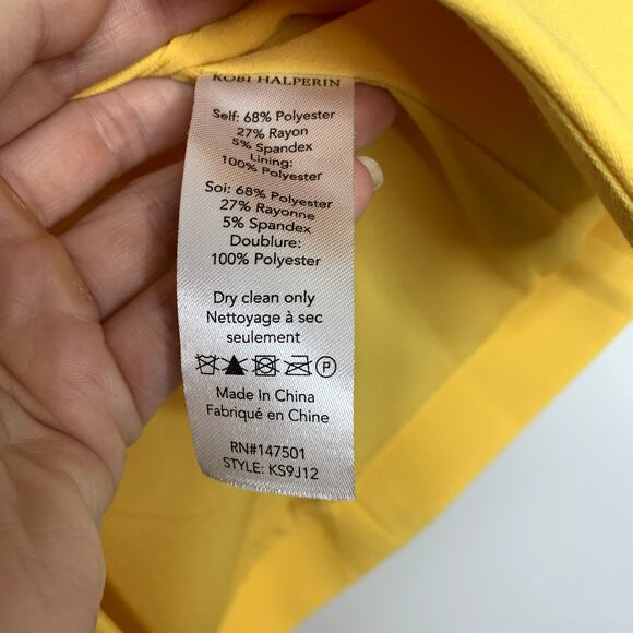 KOBI HALPERIN Dylan One-Button Tailored Jacket In Canary Yellow Womens Size XS - Picture 14 of 15